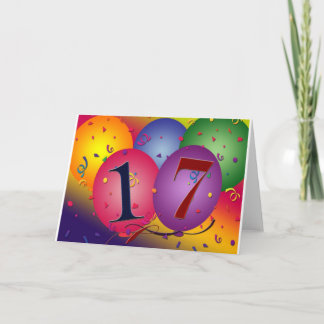 17 Years!  Birthday Balloons Card