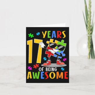 17 Years Of Being Awesome Birthday Dabbing Autism  Card