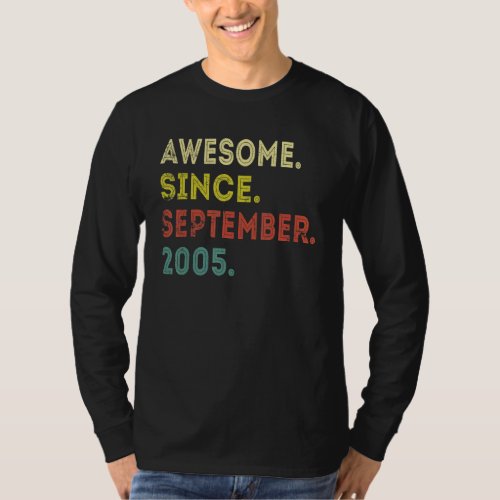 17 Years Old  Awesome Since September 2005 17th 13 T_Shirt