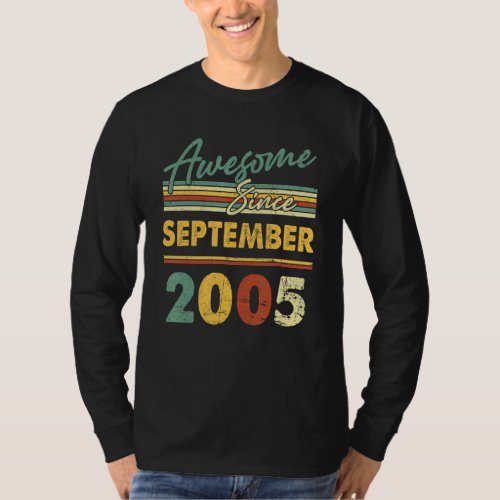 17 Years Old  Awesome Since September 2005 17th 20 T_Shirt