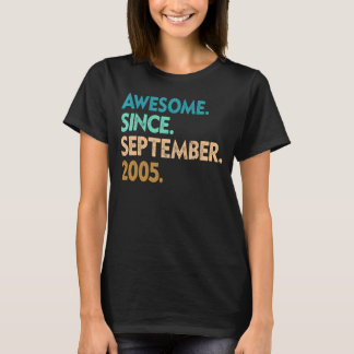 17 Years Old  Awesome Since September 2005 17th 7 T-Shirt
