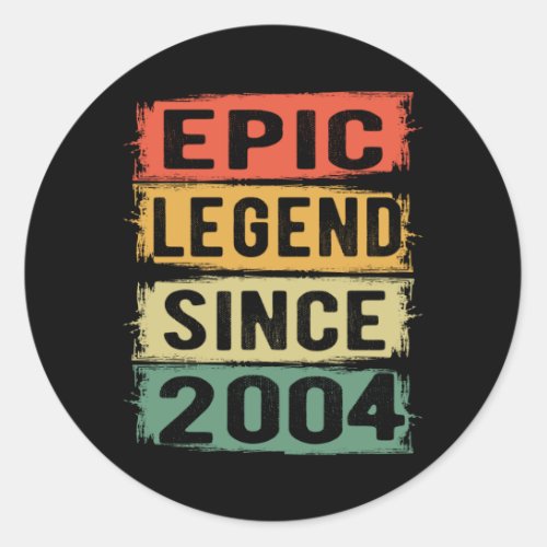 17 Years Old Bday 2004 Epic Legend 17th Birthday Classic Round Sticker