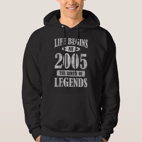 17 Years Old Bday 2005 The Birth Of Legends 17th B Hoodie
