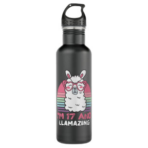 17 Years Old Bday Llamazing 17th Birthday Llama Stainless Steel Water Bottle