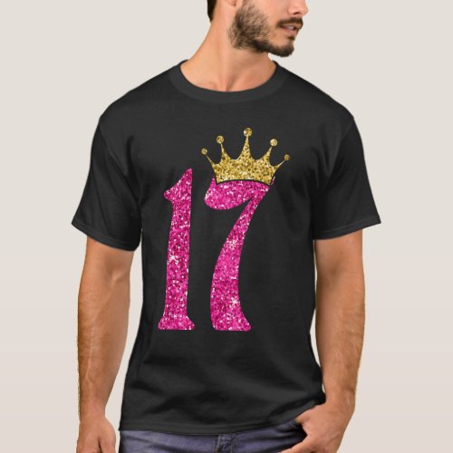 17 Years Old  Born In 2005 17th Birthday Pink Crow T_Shirt