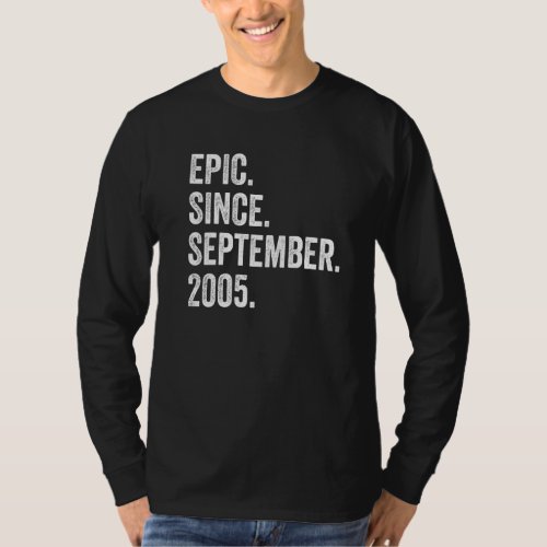 17 Years Old Epic Since September 2005 17th Birthd T_Shirt