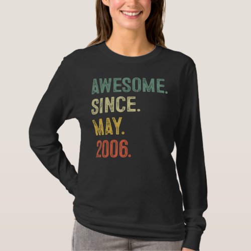17 Years Old Gifts Awesome Since May 2006 17th Bir T_Shirt