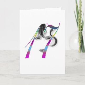 17 Years Old Girls Beauty Greeting Card