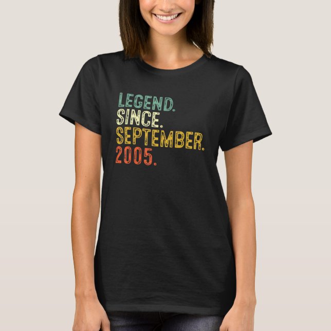 17 Years Old  Legend Since September 2005 17th Bir T-Shirt (Front)
