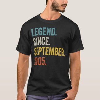 17 Years Old Legend Since September 2005 17th Birt T-Shirt
