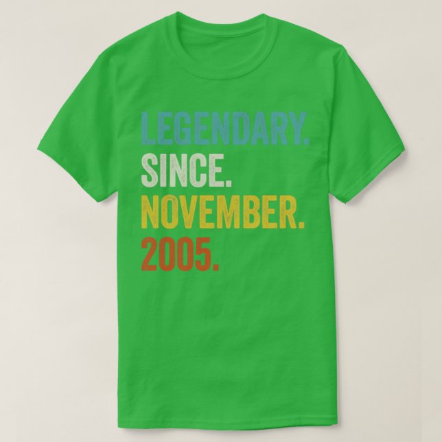 17 Years Old Legendary Since November 2005 17th Bi T-Shirt (Design Front)