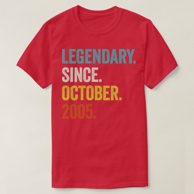 17 Years Old Legendary Since October 2005 17th Bir T-Shirt (Design Front)