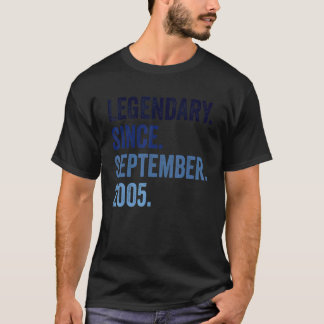 17 Years Old Legendary Since September 2005 17th B T-Shirt