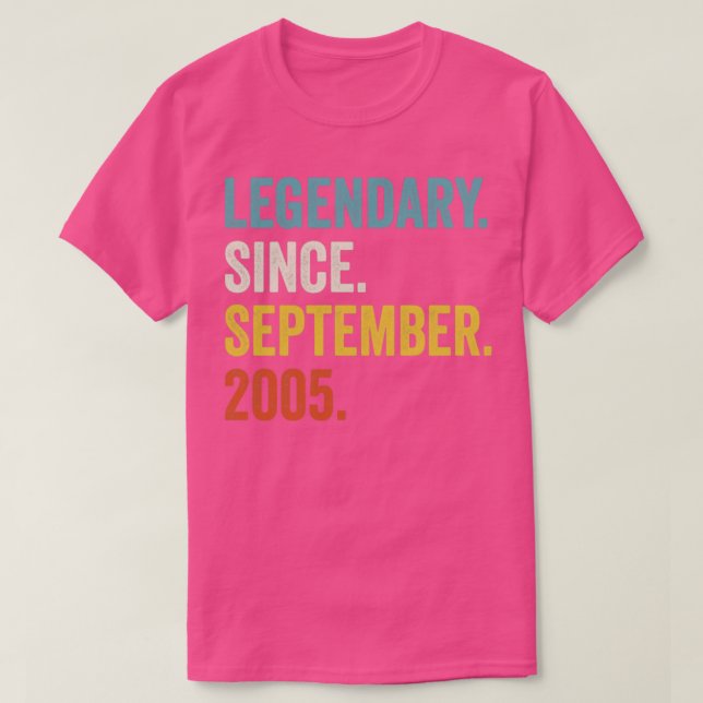 17 Years Old Legendary Since September 2005 17th B T-Shirt (Design Front)