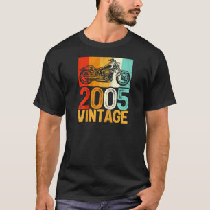 17 Years Old Retro Motorcycle Vintage 2005 17th Bi T-Shirt
