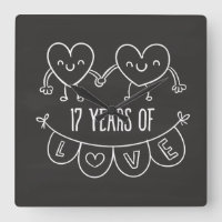 17th Anniversary Gift Chalk Hearts