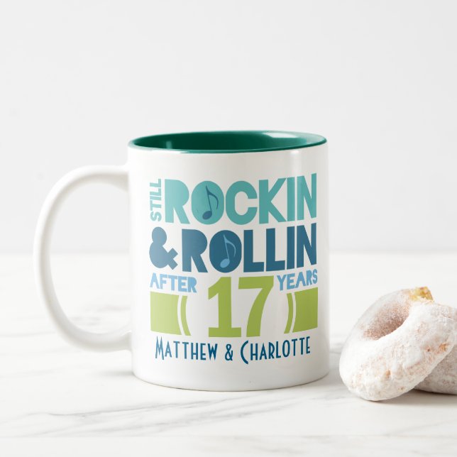 17th Anniversary Personalized Mug Gift (With Donut)