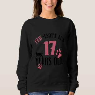 17th Birthday 17 Years Old Cat Mom Cat Lover Sweatshirt