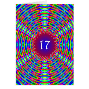 17th Birthday Abstract Trippy Swirls Cards