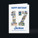 17th Birthday Anniversary Number 17 Photo Collage Card<br><div class="desc">Celebrate 17th birthday or wedding anniversary with this custom photo collage. Choose your favorite photos for display. Customize the name, text and date to fit your occasion. This will be a lovely keepsake with personalized message to look back on with family and friends. If you need any other number as...</div>