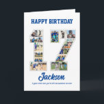 17th Birthday Anniversary Number 17 Photo Collage Card<br><div class="desc">Celebrate 17th birthday or wedding anniversary with this custom photo collage. Choose your favorite photos for display. Customize the name, text and date to fit your occasion. This will be a lovely keepsake with personalized message to look back on with family and friends. If you need any other number as...</div>