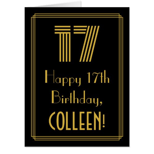 17th Birthday: Art Deco Inspired Look “17” + Name