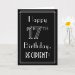 [ Thumbnail: 17th Birthday: Art Deco Style # 17 & Custom Name Card ]