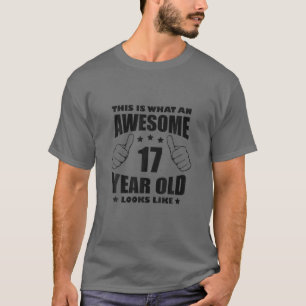 17Th Birthday Awesome Gift Boy Girl 17 Year Old 20 T-Shirt