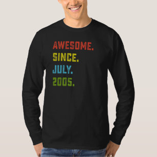 17th Birthday Awesome Since July 2005 17 Years Ol T-Shirt