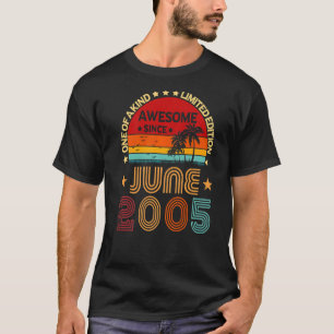 17th Birthday Awesome Since June 2005 Vintage T-Shirt