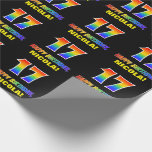 [ Thumbnail: 17th Birthday: Bold, Fun, Simple, Rainbow 17 Wrapping Paper ]