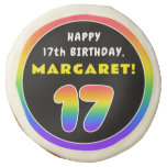 [ Thumbnail: 17th Birthday: Colorful Rainbow # 17, Custom Name ]