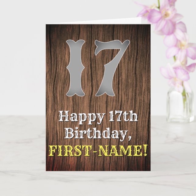 17th Birthday: Country Western Inspired Look, Name Card (Orchid)