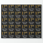 [ Thumbnail: 17th Birthday: Elegant Luxurious Faux Gold Look # Wrapping Paper ]