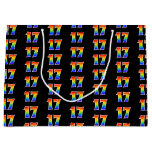 [ Thumbnail: 17th Birthday: Fun Rainbow Event Number 17 Pattern Gift Bag ]