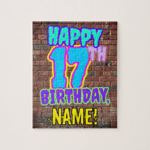 17th Birthday ~ Fun, Urban Graffiti Inspired Look Jigsaw Puzzle