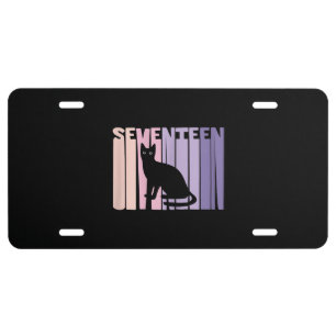 17th Birthday Gift   Cute Cat Lover Gift License Plate