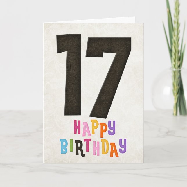 17th Birthday Happy Birthday Card Design 2 (Front)