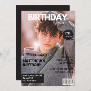 17th birthday invitations for him Magazine Cover