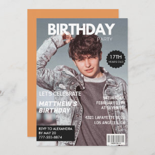 17th birthday invitations for him Magazine Cover