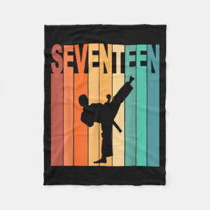 17th Birthday Karate Taekwondo Theme 17 Year Old Fleece Blanket