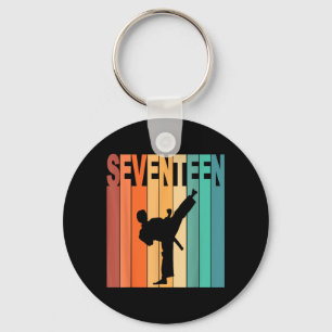 17th Birthday Karate Taekwondo Theme 17 Year Old Keychain