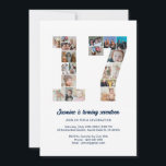 17th Birthday Number 17 Custom Photo Collage Invitation<br><div class="desc">Celebrate your child's momentous 17th Birthday with this cute invitation. It's a personalized photo collage invite that allows you to create a truly unique and memorable design. This customizable template lets you insert your own cherished photos, capturing the precious moments of your kid's year. This invitation is perfect for commemorating...</div>