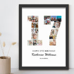 17th Birthday Number 17 Custom Photo Collage Poster<br><div class="desc">Celebrate your teen's milestone 17th birthday with this personalized number 17 photo collage poster. This customizable gift is a perfect way to display precious memories from your child's first year. The poster features a collage of photos capturing those special moments, and it can be customized with your child's name and...</div>