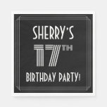 [ Thumbnail: 17th Birthday Party: Art Deco Style + Custom Name Napkins ]