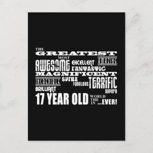 17th Birthday Party Greatest Seventeen Year Old Invitation Postcard
