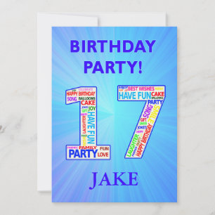 17th Birthday Party Invitation Add a Name