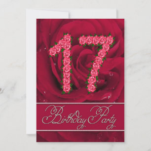 17th birthday party invitation with roses
