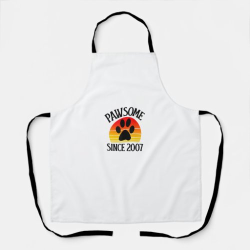 17th Birthday Pawsome Since 2007 17 Year Old Cat L Apron