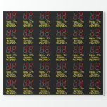 [ Thumbnail: 17th Birthday: Red Digital Clock Style "17" + Name Wrapping Paper ]